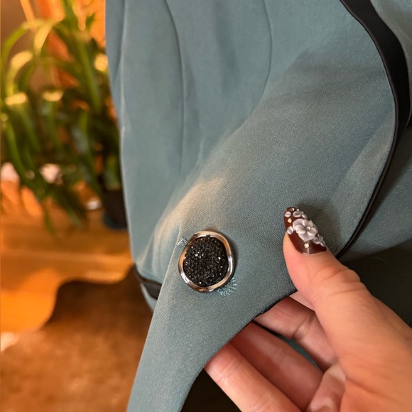 NWT Teal Blazer with Black Trim - Picture 4 of 5